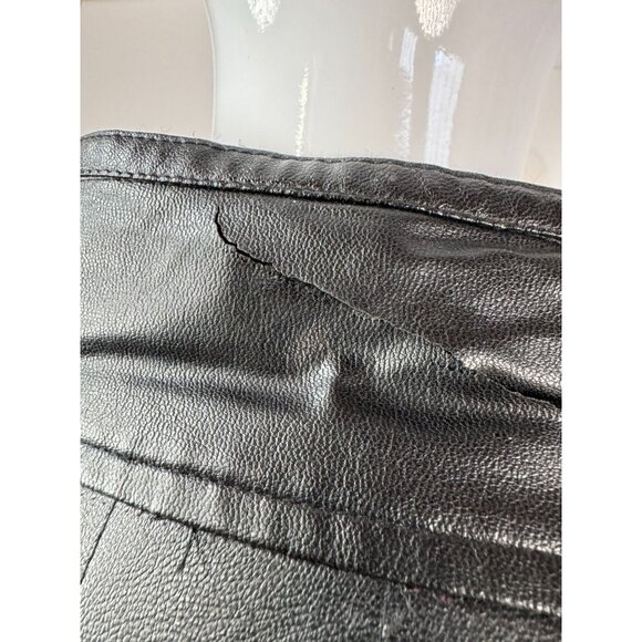 Reversible Vintage 80s Womens Coat With Floral Quilted Pattern & Black Faux Leat - Picture 7 of 16